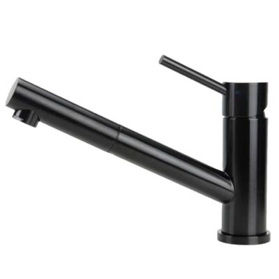 Oskar - Stainless Steel Kitchen Mixer Tap - Satin Black Finish - With Pull-Out