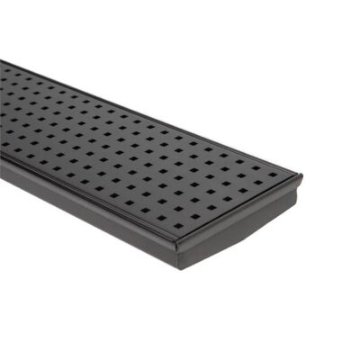 Tetra Shower Grate - Square Holes - Stainless Steel - 120Mm Width Standard Length - Gunmetal Grey