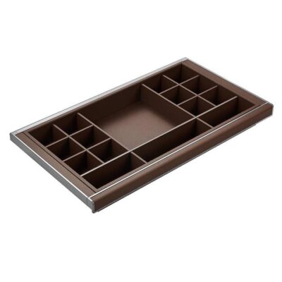 B Series Pull Out Wardrobe Storage Tray - Fits 900Mm Cabinet - Multiple Sections - Natural Finish