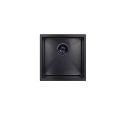 Lavello Nano Coated Stainless Steel Kitchen Sink - 450 X 450Mm Single Bowl - Top/Under Mount - Pvd Gunmetal Black