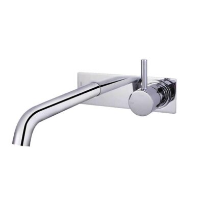 Wish2 Wall Basin Bath Mixer And Spout - 220Mm Backplate - Chrome