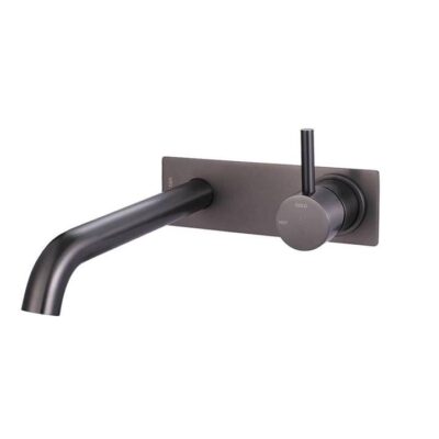 Wish2 Wall Basin Bath Mixer And Spout – 220Mm Backplate – Matte Graphite Crazy Deals Online Wish2 Wall Basin Bath Mixer And Spout - 220Mm Backplate - Matte Graphite