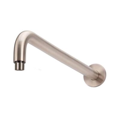 Round Brass Curved Shower Arm – Wall Mounted – 400Mm – Champagne Crazy Deals Online Round Brass Curved Shower Arm - Wall Mounted - 400Mm - Champagne