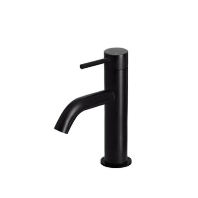 Piccola Round Basin Mixer Curved Spout – Single Lever – Matte Black Crazy Deals Online Piccola Round Basin Mixer Curved Spout - Single Lever - Matte Black