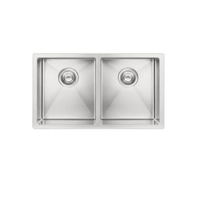 Lavello Nano Coated Stainless Steel Kitchen Sink - 760 X 440Mm Double Bowl - Top/Under Mount - Pvd Brushed Nickel
