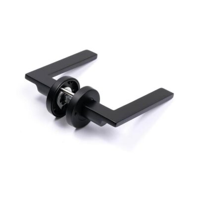 Hamilton Privacy Door Lever Handle - Round Rose - Matte Black