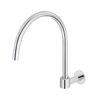 Round Brass High Rise Swivel Spout - Wall Mounted - Chrome