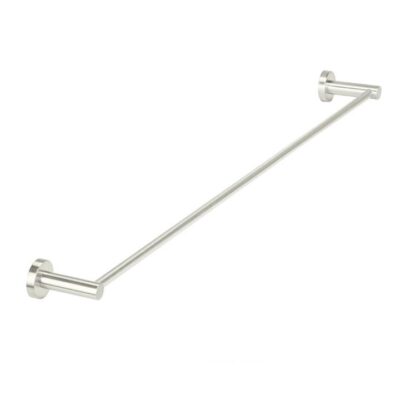 Round Brass Single Towel Rail - Brushed Nickel - 900Mm