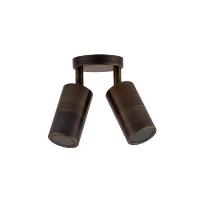 Adjustable Spot Light - 2 Heads - Mr16 - 60Mm Antique Brass