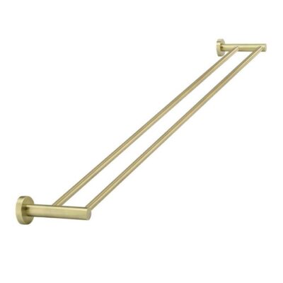 Round Brass Double Towel Rail - Pvd Tiger Bronze - 900Mm