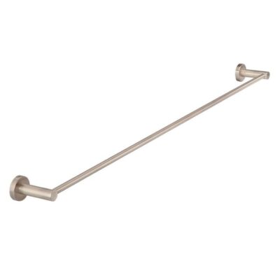 Round Brass Single Towel Rail - Champagne - 600Mm