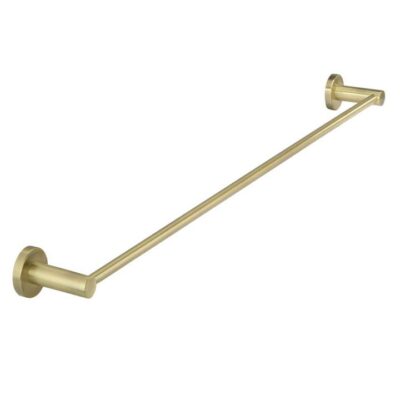Round Brass Single Towel Rail - Pvd Tiger Bronze - 600Mm