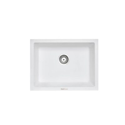 Big Bowl Granite Kitchen Sink - 610 X 457Mm Single Bowl - Snova White - Top/Under Mount