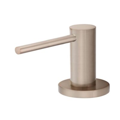 Round Liquid Soap Dispenser - Stainless Steel Pump - Bench-Mounted - Champagne