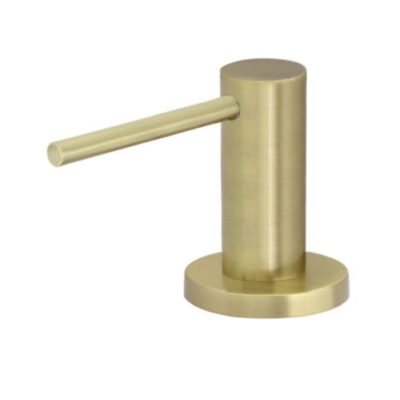 Round Liquid Soap Dispenser - Stainless Steel Pump - Bench-Mounted - Tiger Bronze