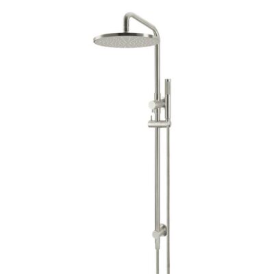 Round Shower Rail Set - 300Mm Rain Shower Head - Single Function Hand Shower - Pvd Brushed Nickel