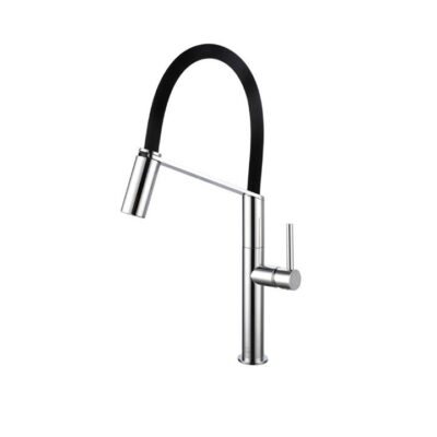 Cori Pull Down Kitchen Mixer Tap - Chrome With Black Silicone