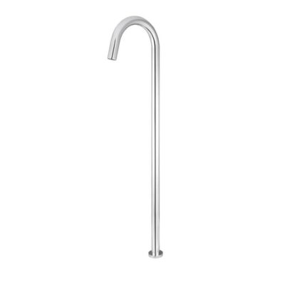 Round Brass Floor Standing Bath Spout - Chrome