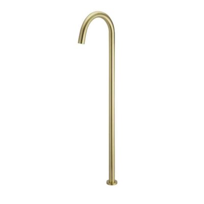 Round Brass Floor Standing Bath Spout - Pvd Tiger Bronze