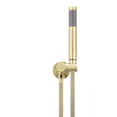 Round Brass Hand Shower Bath Set With Bracket - Pvd Tiger Bronze