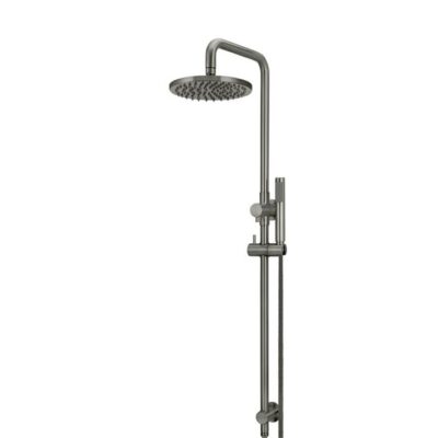 Round Shower Rail Set - 200Mm Shower Head - Single Function Hand Shower - Pvd Shadow