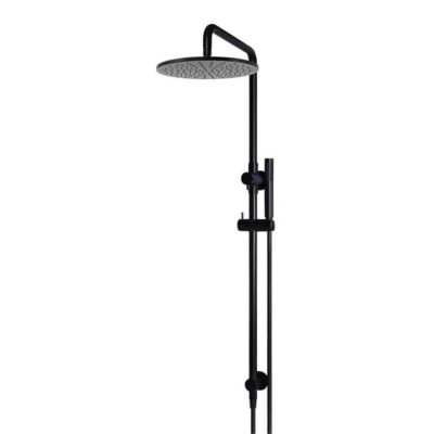 Round Shower Rail Set - 300Mm Rain Shower Head - Single Function Hand Shower - Matte Black