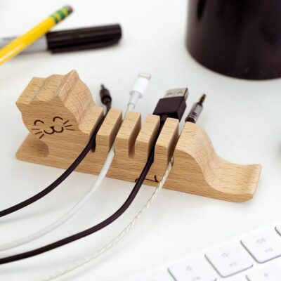 Kitty Wooden Cable Organiser