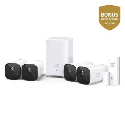 Eufy Security Cam Plus. 4 Cam Kit + 1 Bonus Entry Sensor (B-Grade Refurb)