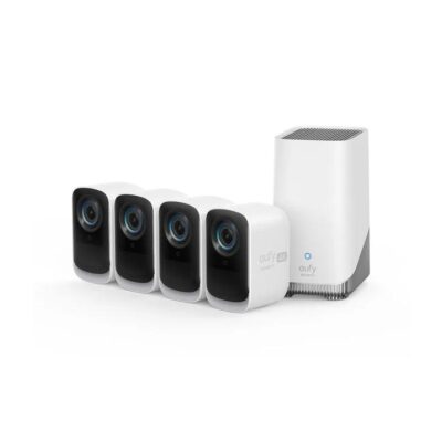 Eufy Security Eufycam 3C (S300) 4 Pack Plus Homebase 3 (A-Grade Refurb)